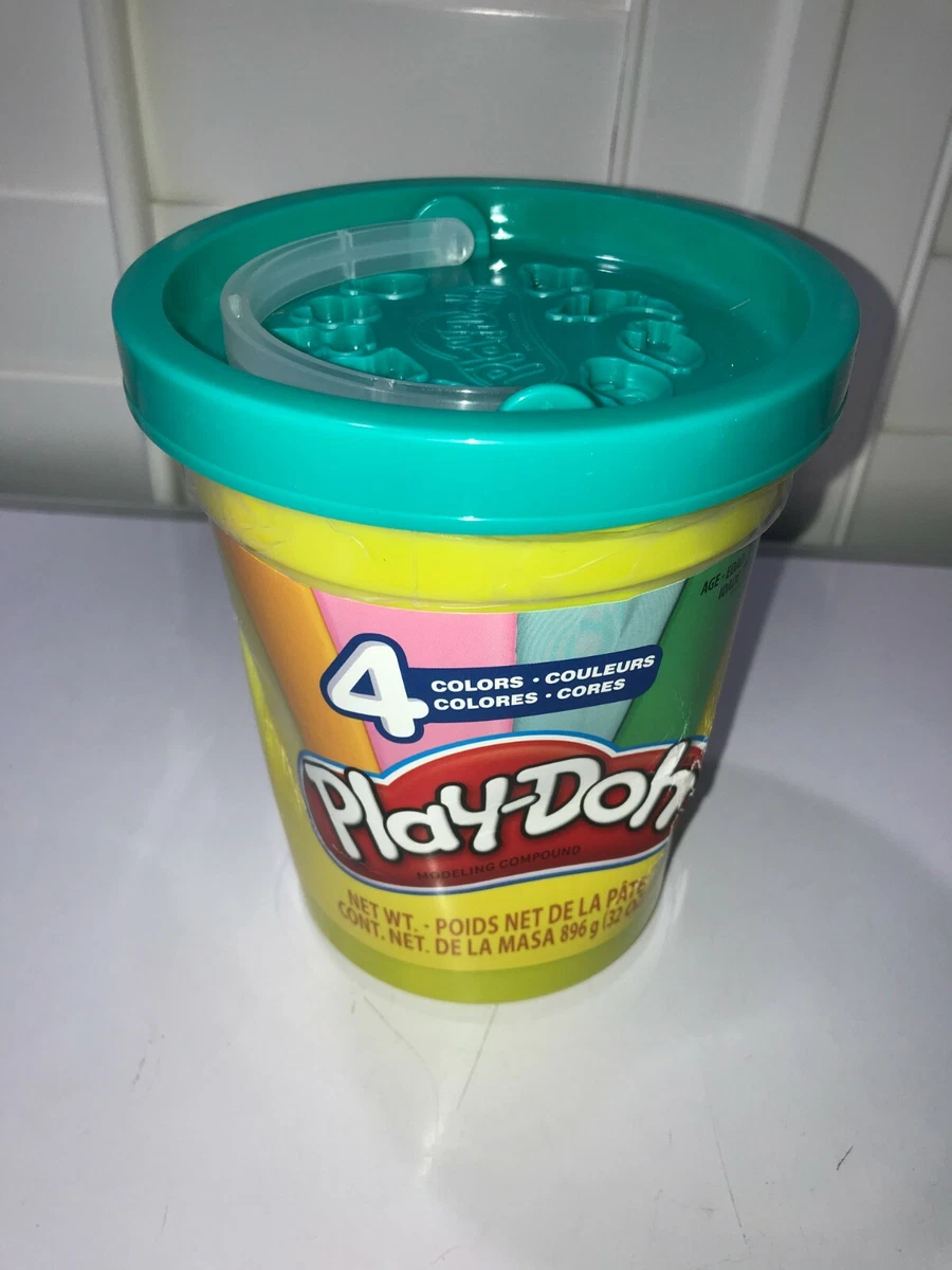 Play-Doh 2-Lb. Bulk Super Can with 4 Classic Colors OPEN BUCKET NEW READ