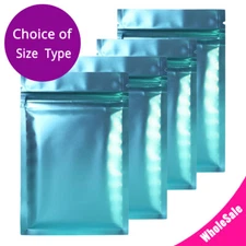 Multi-Size Matte Blue Double-Sided Foil Mylar Flat Zip Seal Bag w/Tear Notch B08