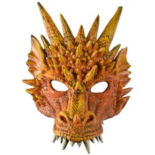 Adult Unisex 3-D Dragon Mask Foam Rubber Cosplay Costume Accessory ORANGE