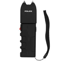 POLICE Stun Gun 928 Max Volt Rechargeable LED Flashlight for Self Defense Black