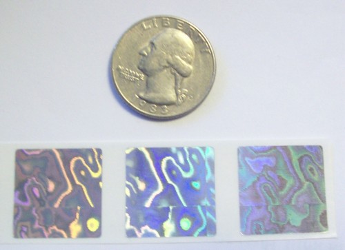PO75c 100 to 1000 Pond .75" Square Custom Product Protection Hologram Stickers - Picture 3 of 3