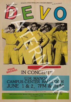 DEVO - U.H. Manoa - 1979 Vintage Music Poster