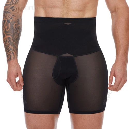 US Herren High Waist Kompression Boxershorts Bauch Slim Mieder Hose Body Shaper - Bild 18 von 30