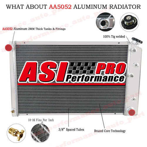 Radiador de aluminio de 4 filas para Chevy C20 C30 K20 1981-1986 Caprice 1970-1988 V8 gasolina - Imagen 1 de 18