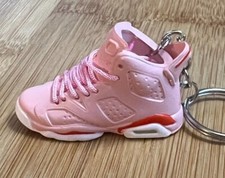 New Mini 3D AIR JORDAN sneaker shoe keychain Hand-painted. Pink/Red/White