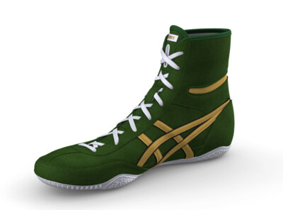 asics Boxing Wrestling Shoes Green Gold Line Black EX-EO