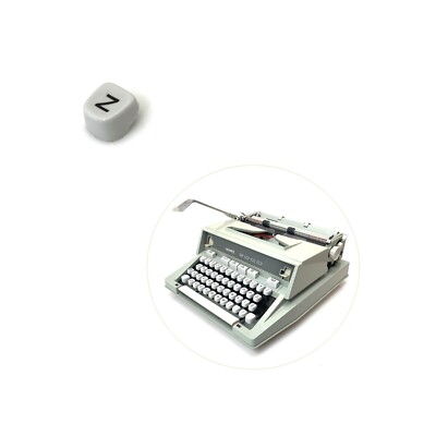 White Z Key for Hermes 3000 Typewriter Vtg Media Boxy Keyboard Keytop Part