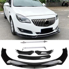 Glossing Black Front Bumper Lip Splitte + Strut Rods For Buick Regal Sportback
