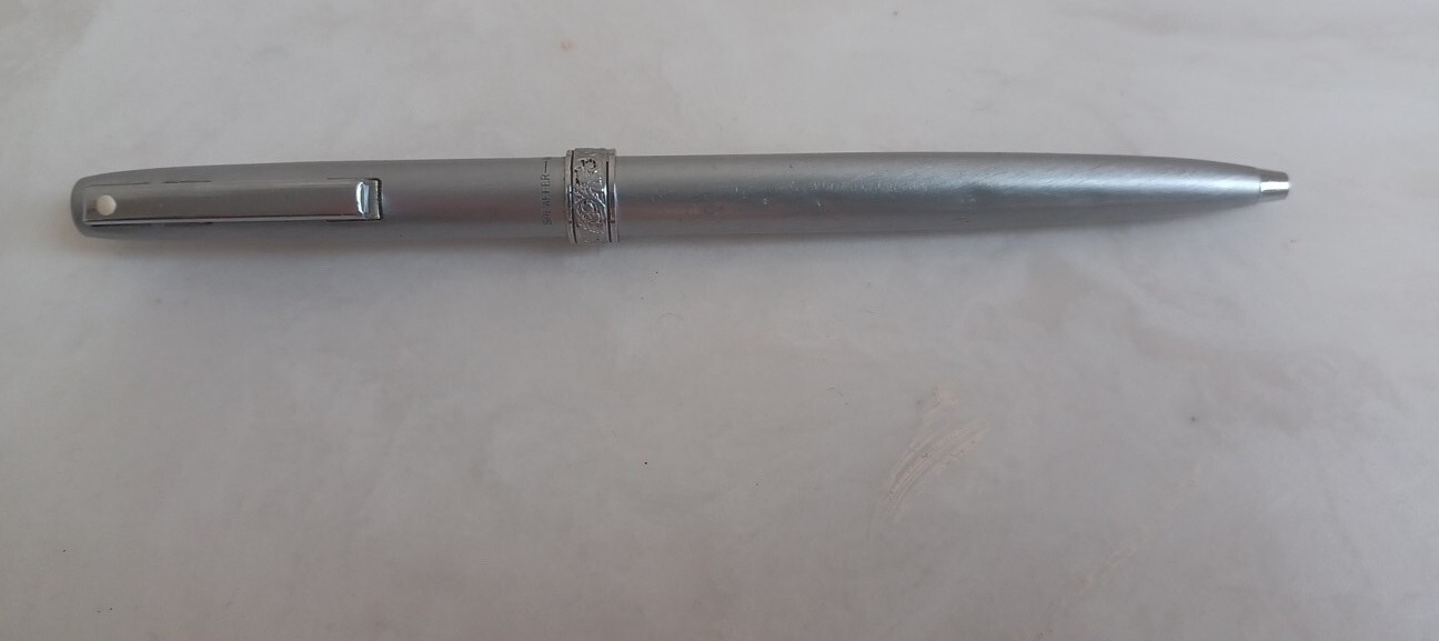 Sheaffer Chrome White Dot Rollerball Click Pen Includes Refill Made In USA