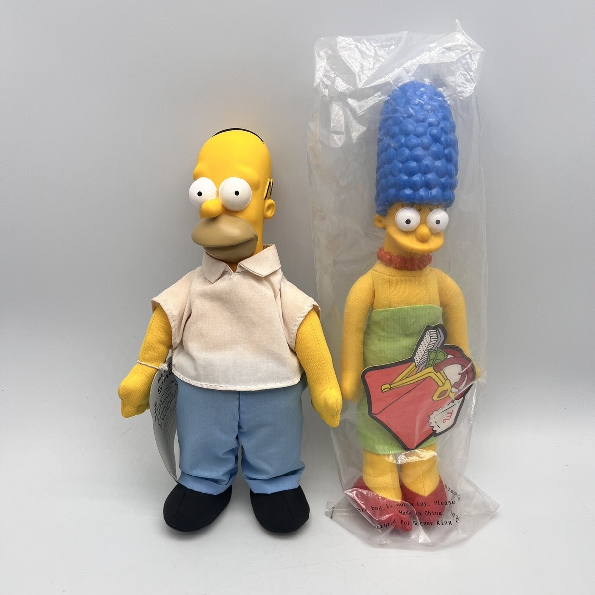 The Simpsons Homer & Marge Plush Set 1990 Burger King Collectibles