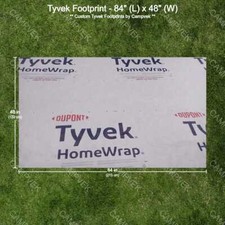 7' x 4' Tyvek Footprint, ground cloth, tarp w/ reinforced grommet corners