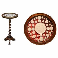 ANTIQUE WILLIAM IV 1830 ROSEWOOD SIDE TABLE + GRAND TOUR CAMEO DISPLAY CASE TOP