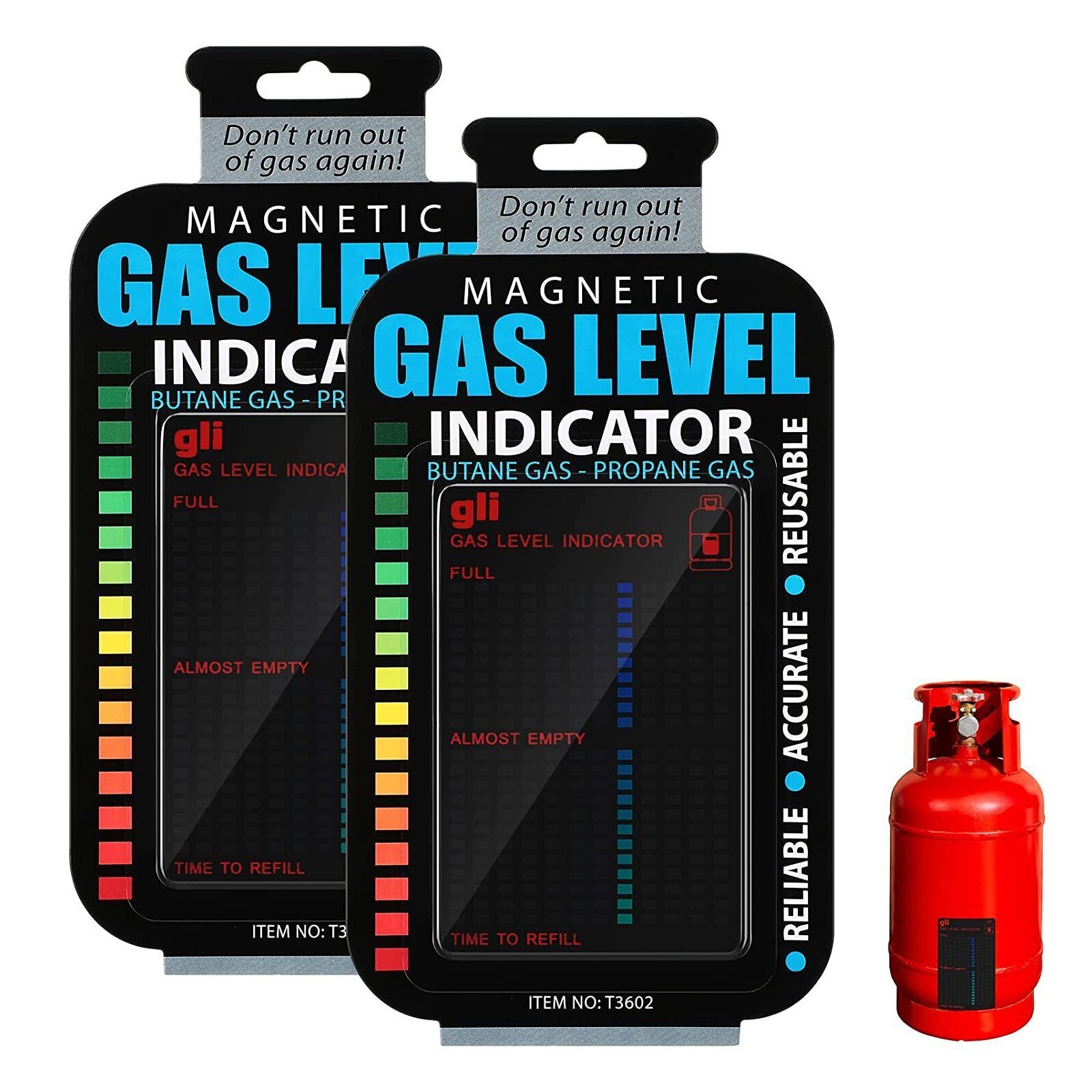 2X Gauge Bottles Propane Butane Calor LPG Fuel Gas Tank Level