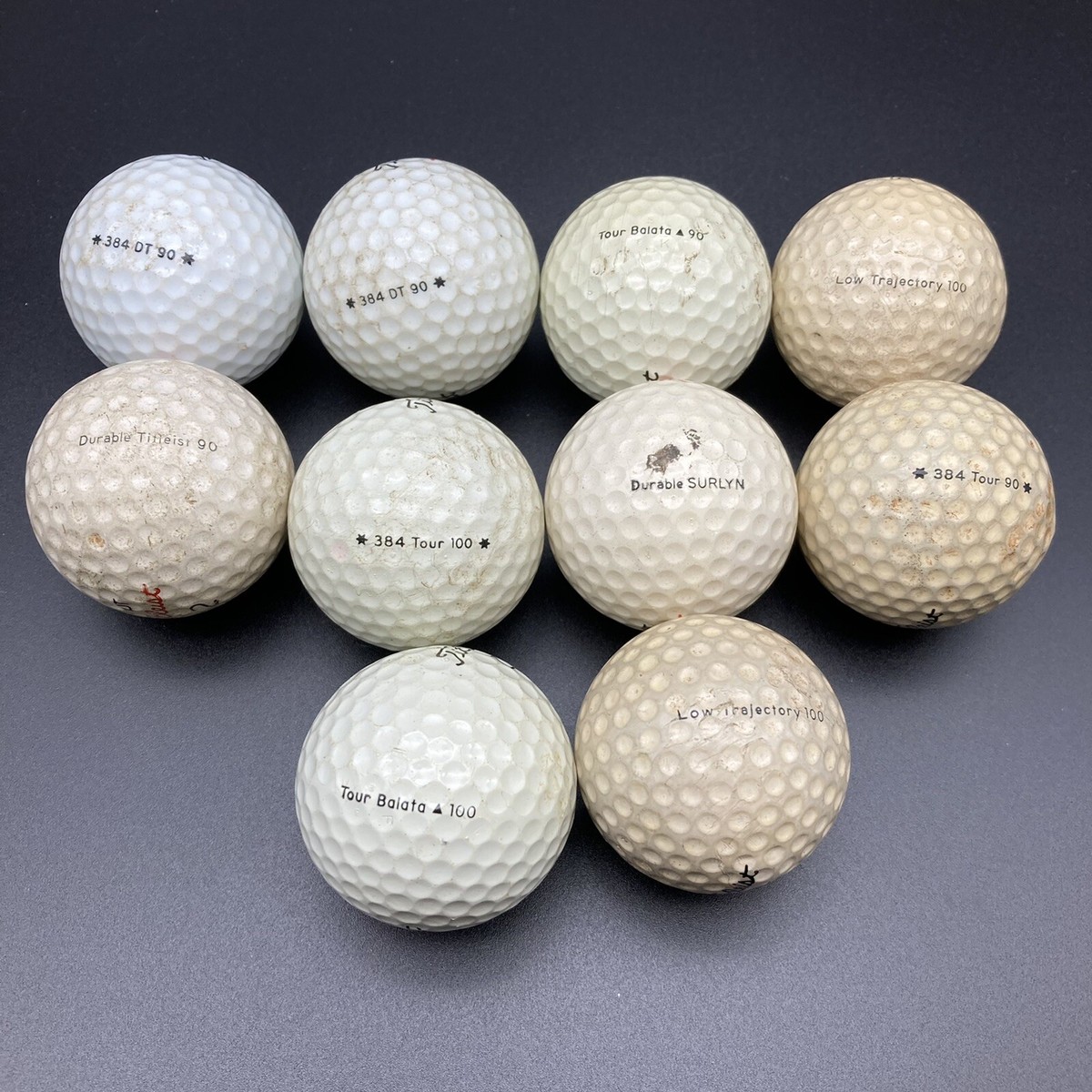 10 RARE Vintage Titleist Golf Balls, DT, Durable Surlyn, 384