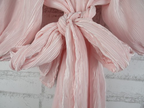 Gianni womens shift dress pleated pink 32 puff sleeve belted waist - Picture 10 of 12
