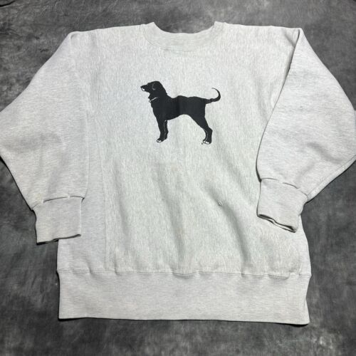 Vintage Kellsport schwarzer Hund Martha’s Vineyard schweres Sweatshirt mit Rundhalsausschnitt XL