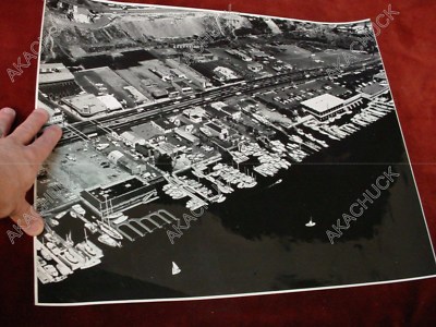 16x20'' 1960s RALPH FOSTER AERIAL PHOTO Newport Beach PCH Crab Shack A'MAREE'S F6