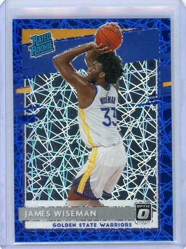 2020-21 Donruss Optic James Wiseman Warriors Rated Rookie Blue Velocity Prizm