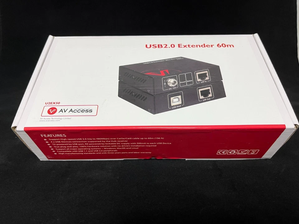 AV Access USB 2.0 über Cat5e/Cat6 Extender 60m (196ft) - Bild 2 von 4