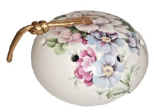 ANTICO PROFUMATORE ARMADI PORCELLANA INGLESE FIORI crema Pomo Pomander Flowers