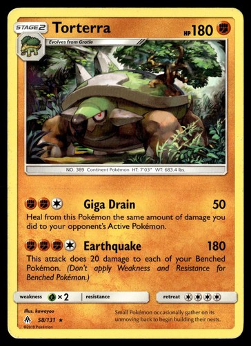 Torterra 58/131 Rare Forbidden Light Pokemon Lightly Played