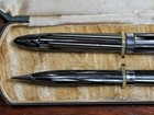 Vintage Set Sheaffer 1000 Grey Striated Fountain Pen Triumph 14K Nib & Pencil — photo 10