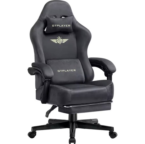 GTPLAYER Fabric Gaming Chair - Ergonomic with Footrest & Lumbar Support - Picture 1 of 12