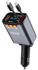Retractable Car Charger,5 in 1 Fast Cars Phone Charger 60w,Bluetooth 5.3 Black