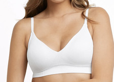 MAIDENFORM M Rib Comfort Seamless White Wireless Bra Bralette Womens Sz M XL 2XL