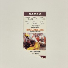 Tampa Bay Buccaneers vs Redskins 8/23/1986 Preseason Ticket, Larry Brown