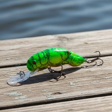 Realistic Crawfish Crankbait Lure for Bass & Trout - 4-5 Ft Depth, Chartreuse