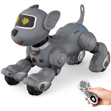 Robot Dog, Programmable Remote Control Dog Toy for Kids with One-Key Followin...