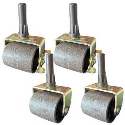 Metal Stem Heavy Duty Rollers Casters Wheels for Bed Frame, Set of 4 (2 Locki