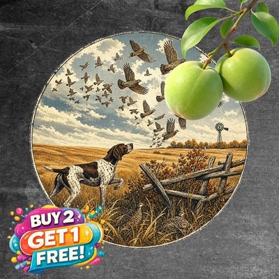 Hunting Dog & Pheasants Sign Metal Tin Sign Vintage Lodge Decor Plaque 8x8
