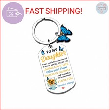 Daughter Gifts from Mom Dad To My Daughter Keychain Inspirational Gifts from Dad