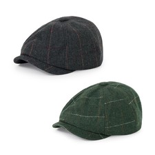 3Pcs Newsboy Hat for Men Women Elastic 8 Panel Flats Cap G1-darkgrey green