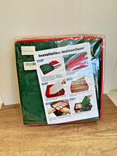 NEW Christmas Ornament Storage Box 64 Ornament Organizer Green Red Foldable Case