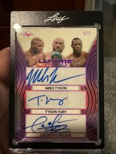 2026 Leaf Ultimate Sports Mike Tyson Tyson Fury Deontay Wilder Autograph Pink /7