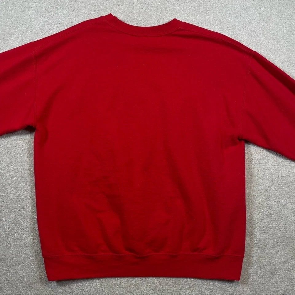 Moletom Vintage Coca-Cola Vermelho Gráfico Pulôver Log Cabin Moutain Masculino Grande - Imagem 4 de 4