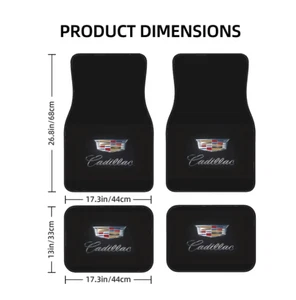 Cadillac 4PCS Universal Car Floor Mats Auto Carpets Interior Trim Accessories