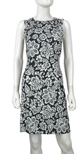 $2K New Michael Kors Collection Black White Dress 4 US 40 IT S Floral Zip Runway