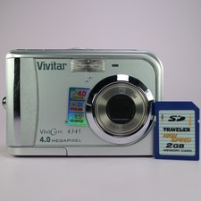 Vivitar Vivicam 4345 4.0MP Compact Digital Camera Silver Tested