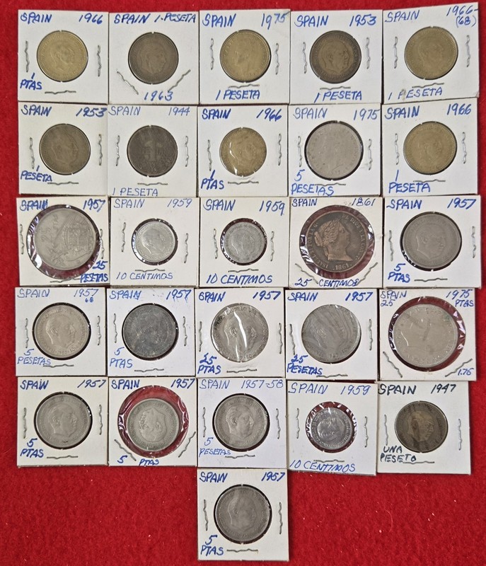 Lot Of 26 Vintage Coins From Spain