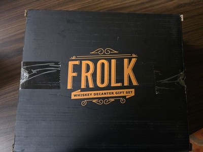 Frolk Whiskey Set Brand New Whiskey Decanter, 2 Twist Whiskey Glasses + More