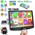Single Din Car Stereo 10.1" 360° Rotatable Touch Screen Carplay Android 14 4+64G