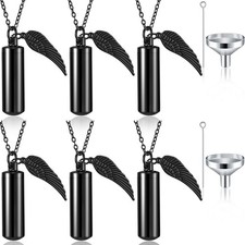 Urn Necklace for Ashes Cremation Jewelry for Ashes, 6 Pieces Stainless Stee - 01