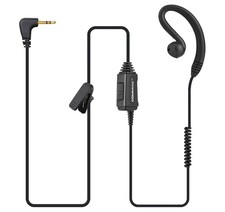 2-Pack COMMIXC Walkie Talkie Earpiece 2.5mm/3.5mm 2-Pin in-Ear, Black