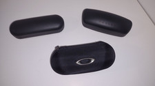 Oakley Eyeglass Cases Lot 3 Black Hard Shell Zippered Sunglass Case Pouch Travel