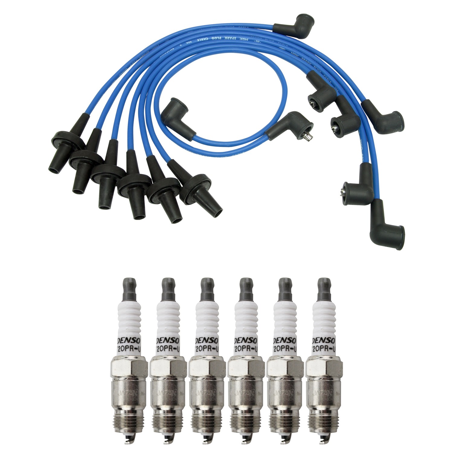 NGK Wire Set  Denso 6 Standard Spark Plugs Kit for Trailduster 3.7 L6 OHV Vin B