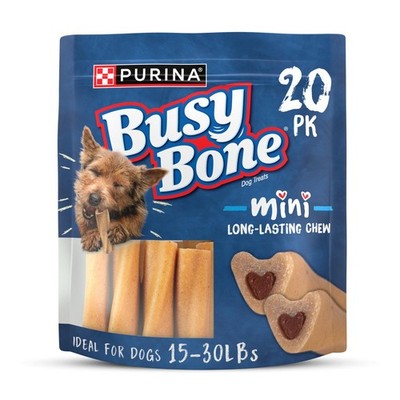 Small Breed Dog Bones - Mini Treats, 20 ct Pouch, Made in USA, Chew Toys